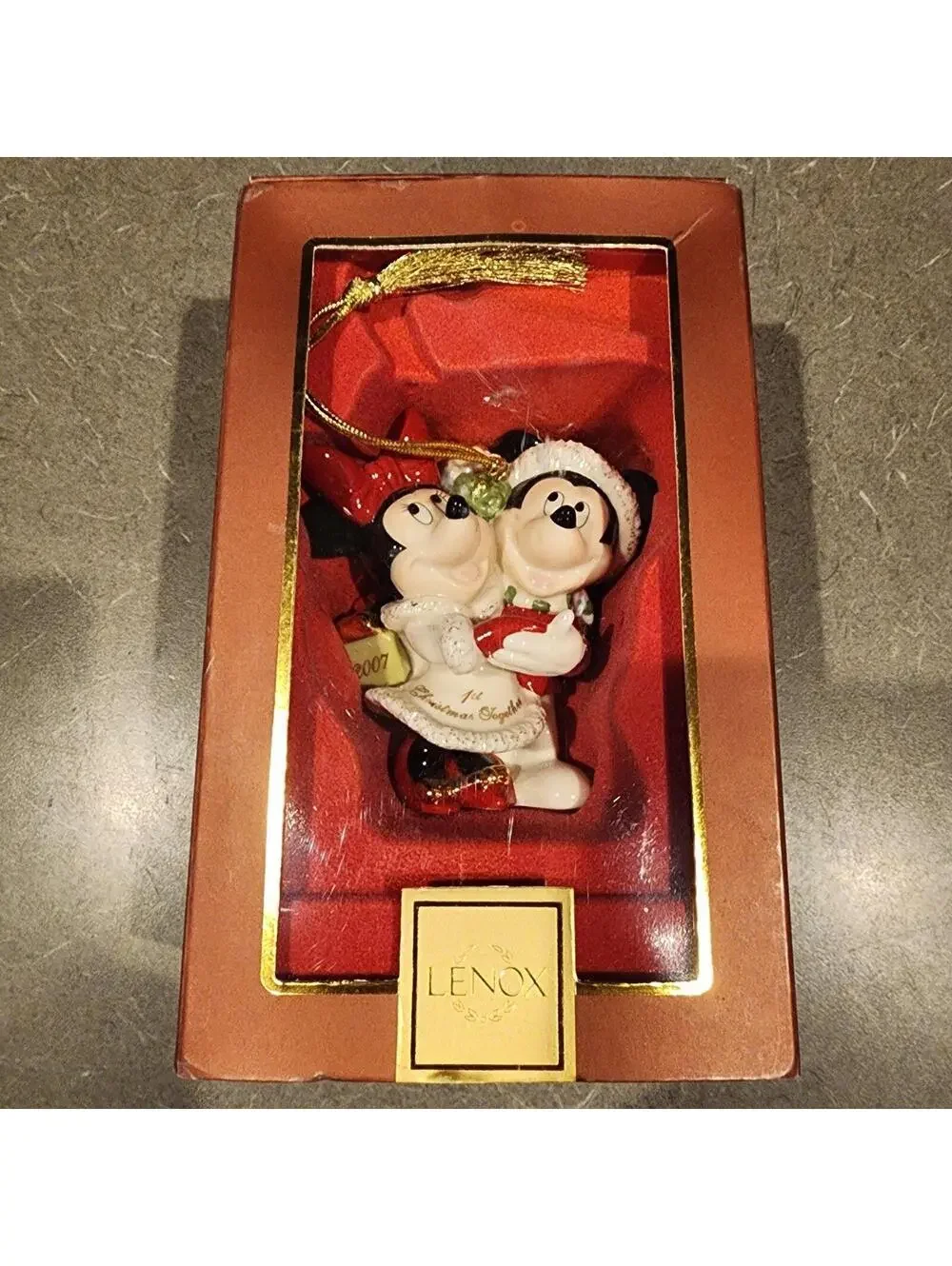 New 2007 Lenox Disney Minnie & Mickey mouse tree ornament